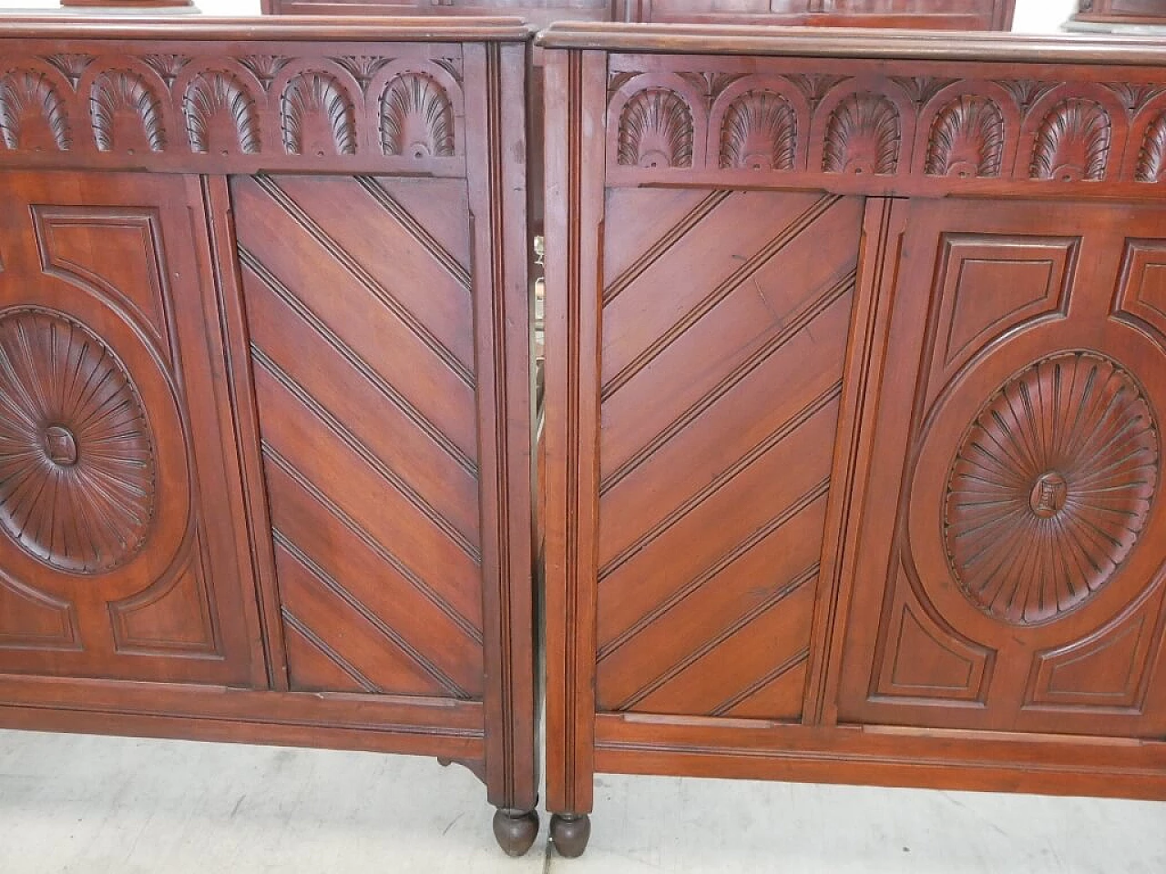 Carved wooden double bed, 1920s 3