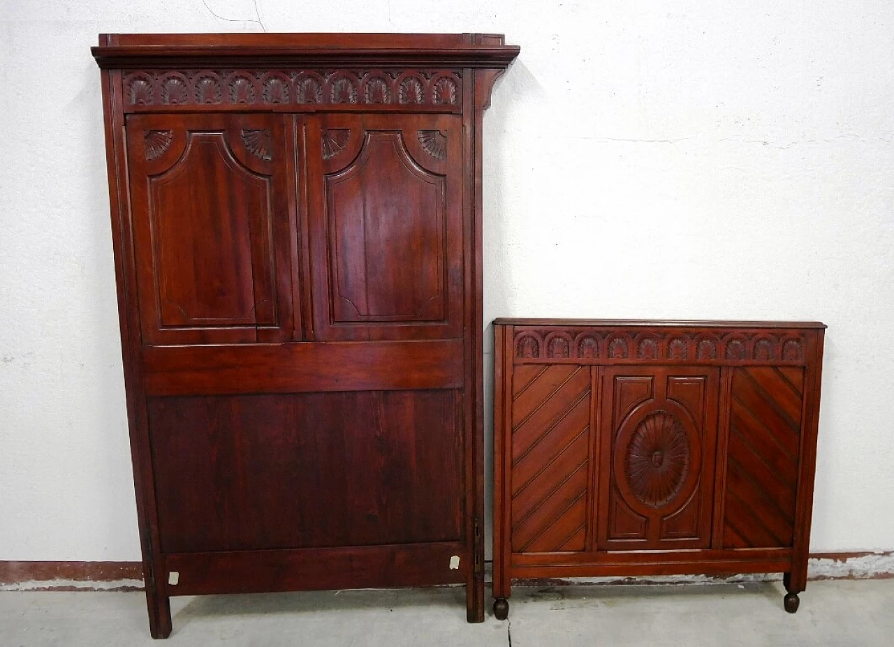 Carved wooden double bed, 1920s 12