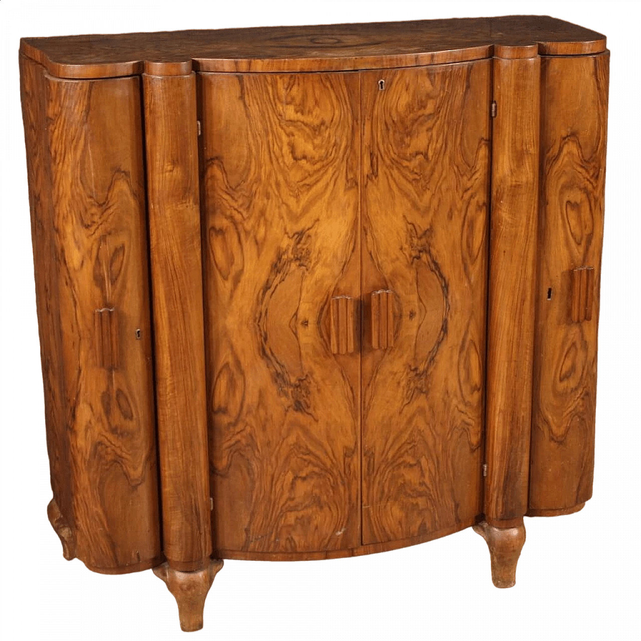 Walnut and briarwood bar cabinet in Art Deco style, 1950s 13