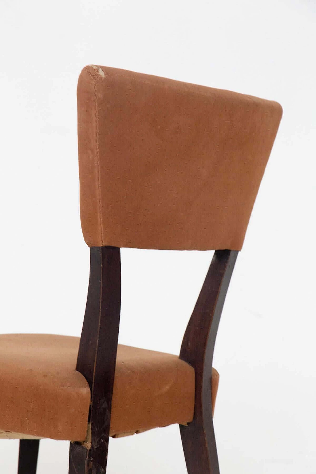 5 original orange velvet chairs, 1950s 5
