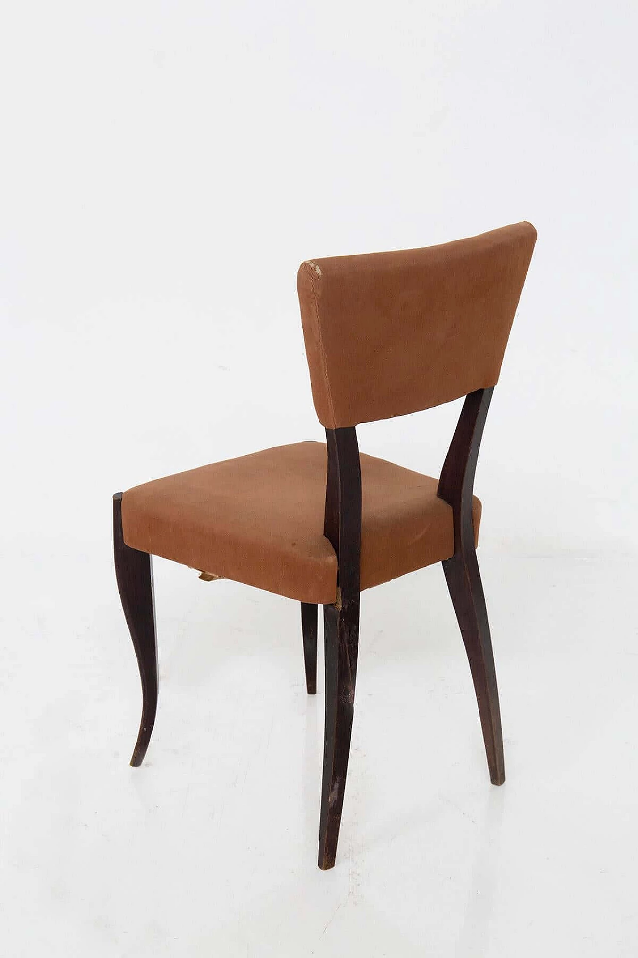 5 original orange velvet chairs, 1950s 6