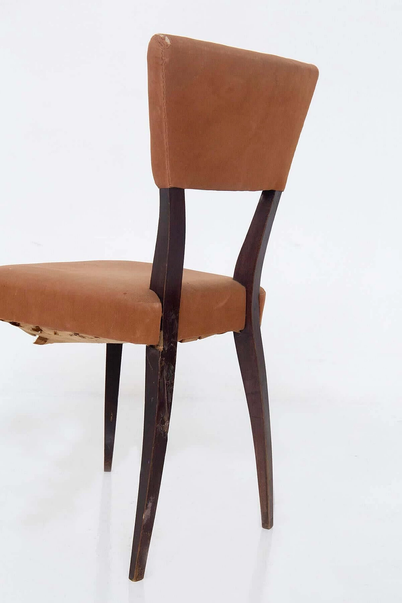 5 original orange velvet chairs, 1950s 7