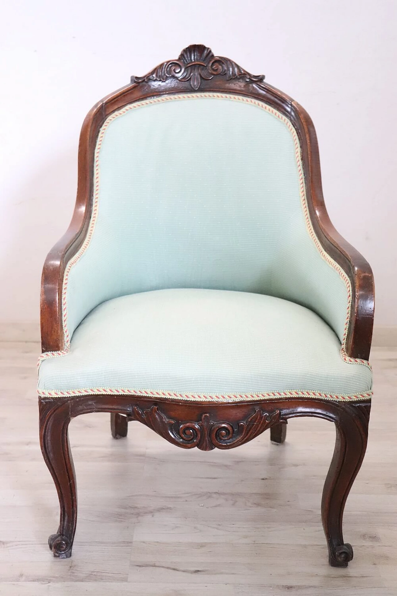 Antique upholstered armchair in walnut Louis Philippe era, mid-19th century 2