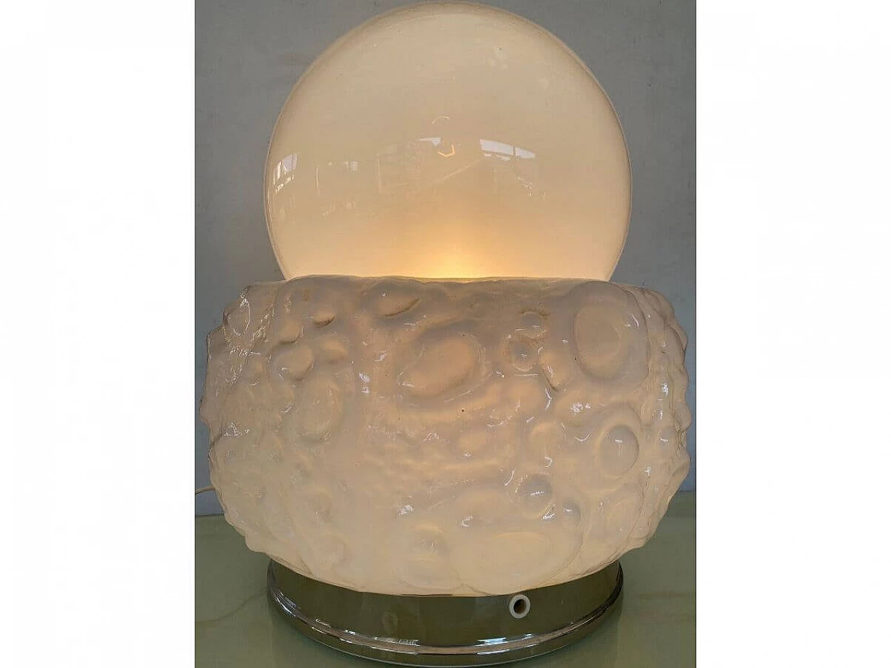 Lampada da tavolo nello stile Osso di Carlo Nason per Mazzega, anni '70 2