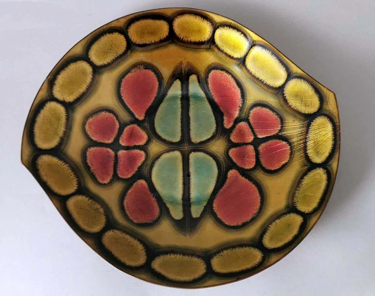 Enamelled copper bowl in the style of Paolo De Poli, 1950s 2