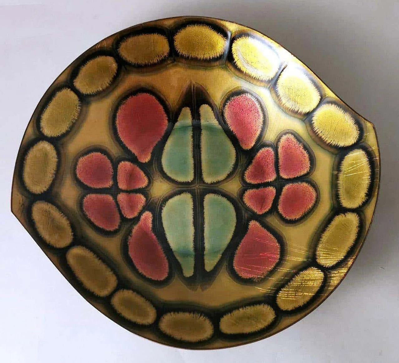 Enamelled copper bowl in the style of Paolo De Poli, 1950s 4