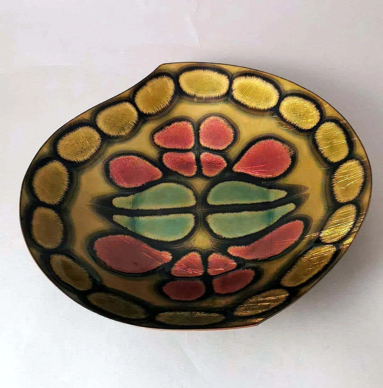 Enamelled copper bowl in the style of Paolo De Poli, 1950s 5