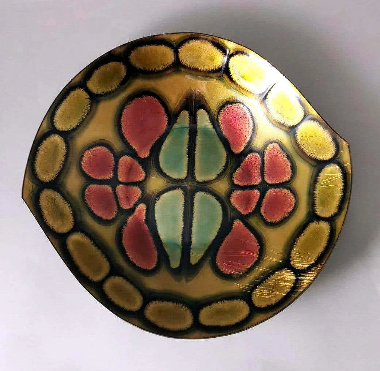 Enamelled copper bowl in the style of Paolo De Poli, 1950s 6