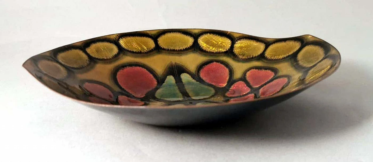 Enamelled copper bowl in the style of Paolo De Poli, 1950s 8