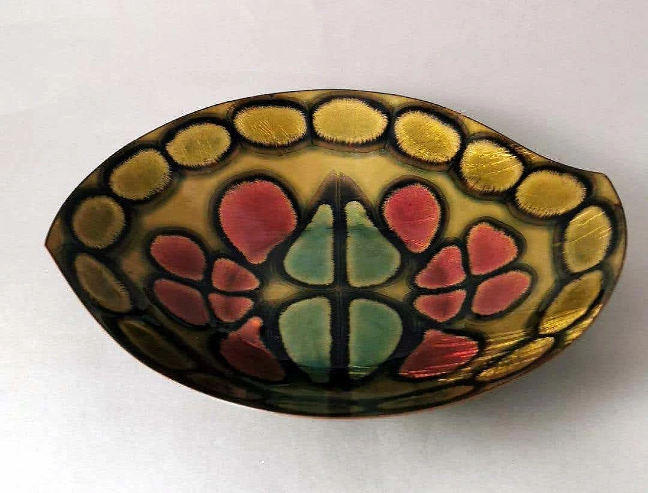 Enamelled copper bowl in the style of Paolo De Poli, 1950s 11