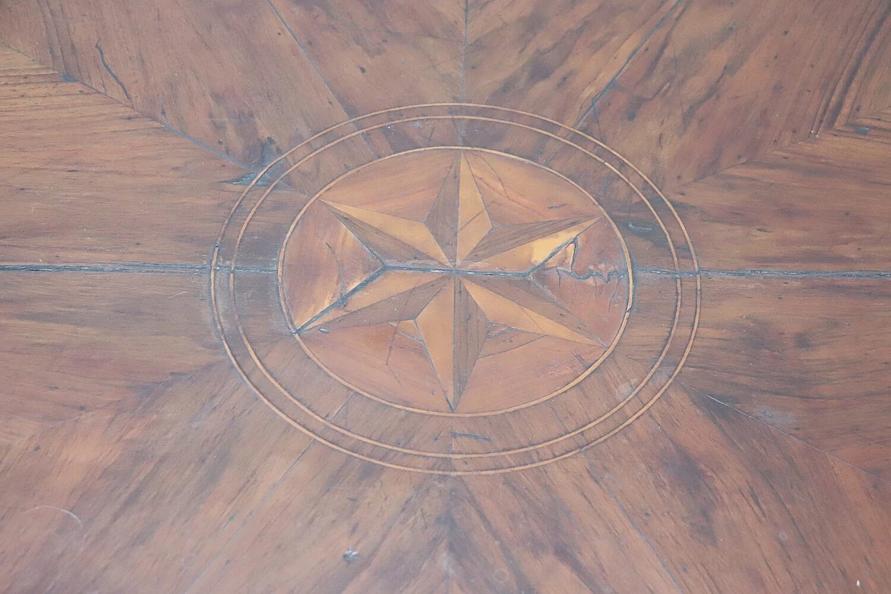 Tavolo antico rotondo in noce, epoca Luigi Filippo, metà '800 4