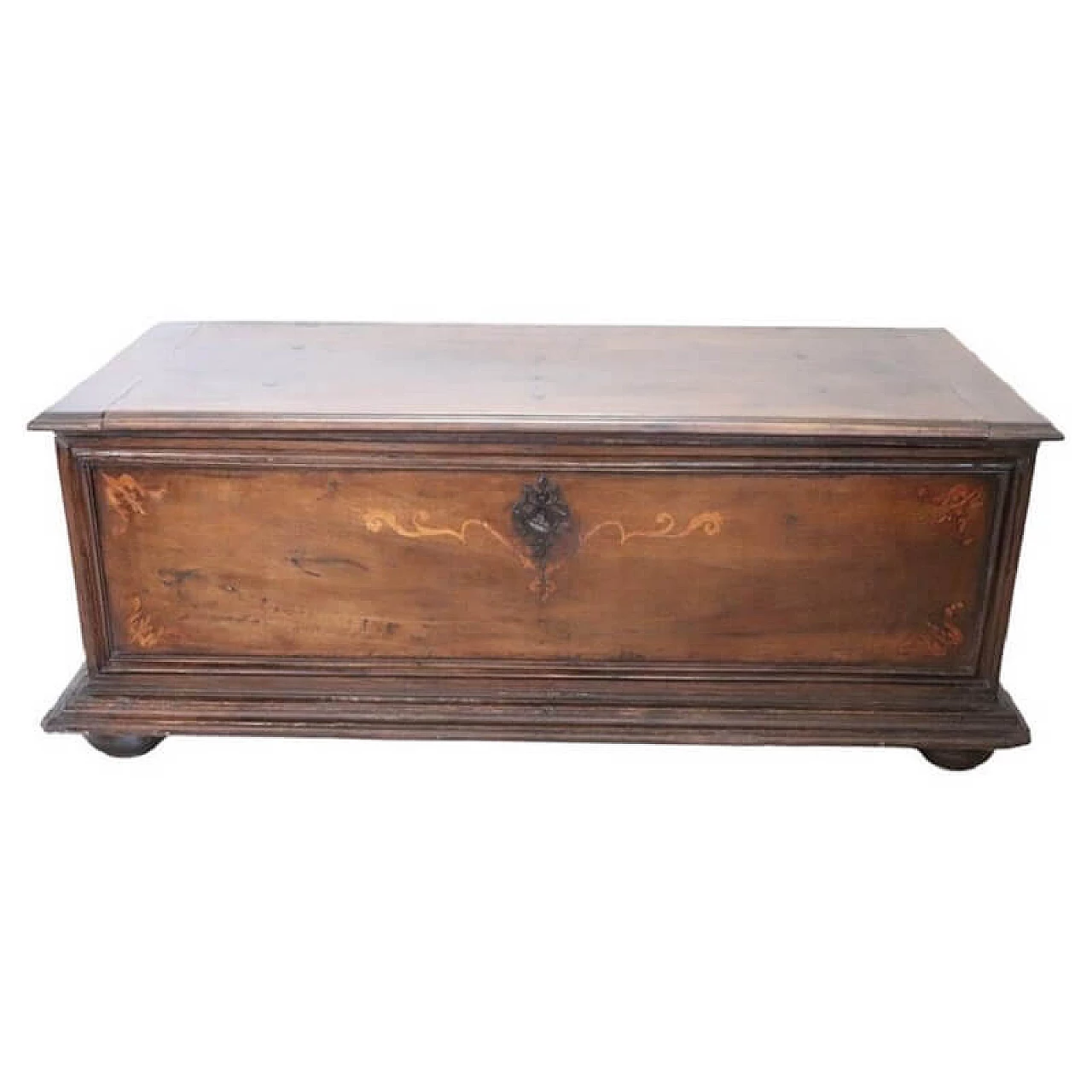 Antique solid walnut chest, 17th century 1