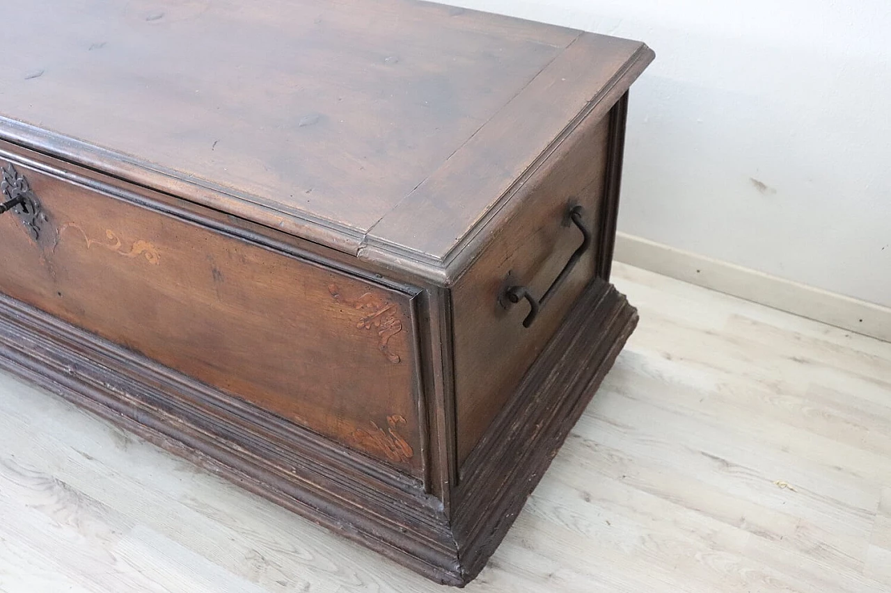 Antique solid walnut chest, 17th century 8