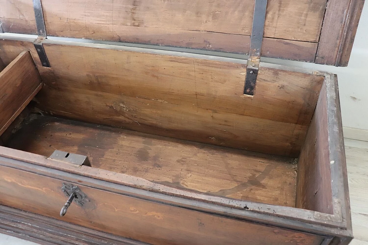 Antique solid walnut chest, 17th century 13