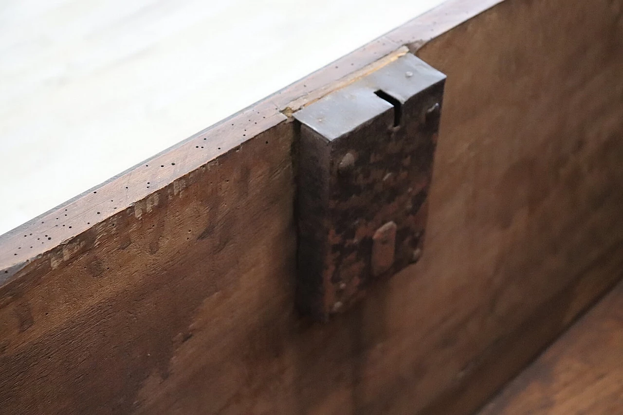 Antique solid walnut chest, 17th century 14