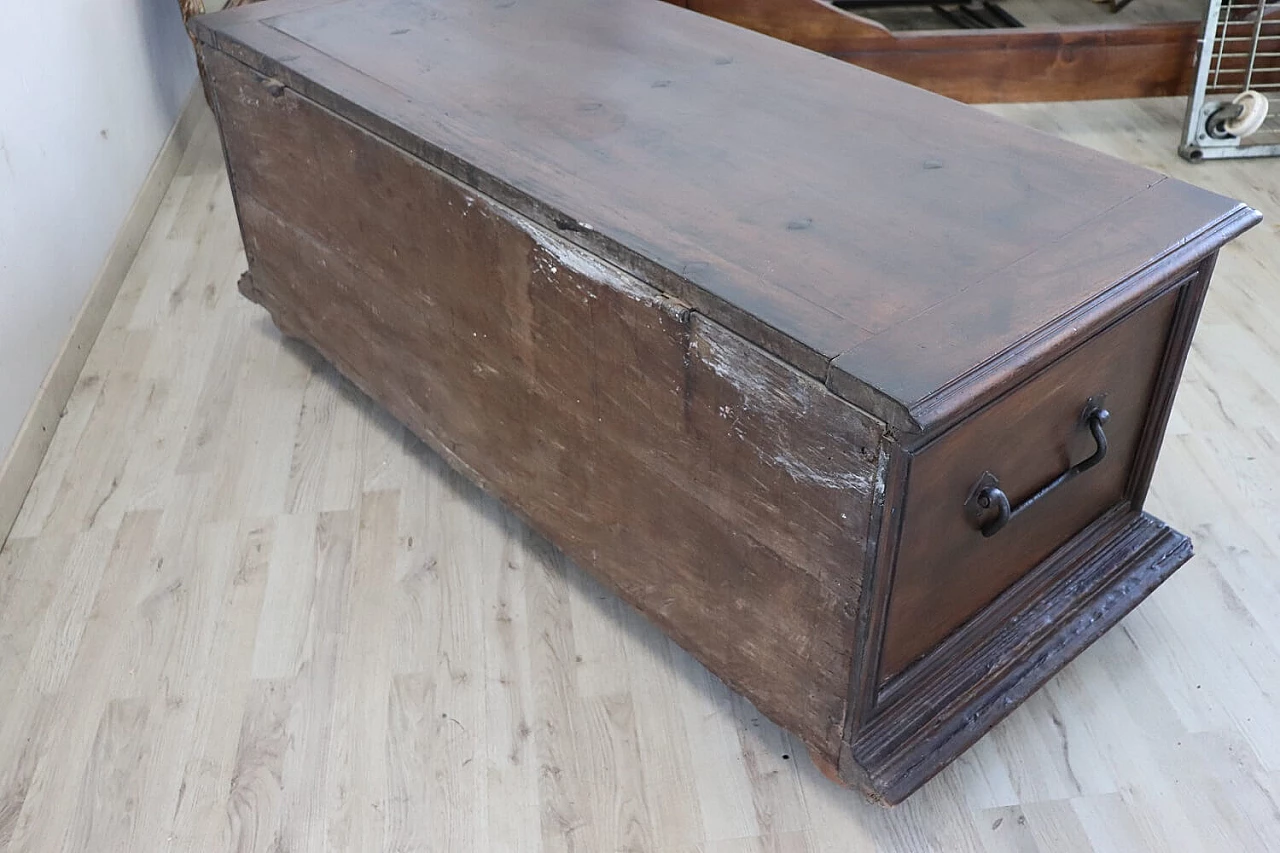 Antique solid walnut chest, 17th century 17