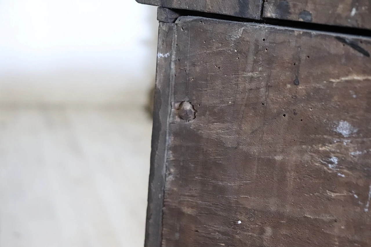 Antique solid walnut chest, 17th century 18