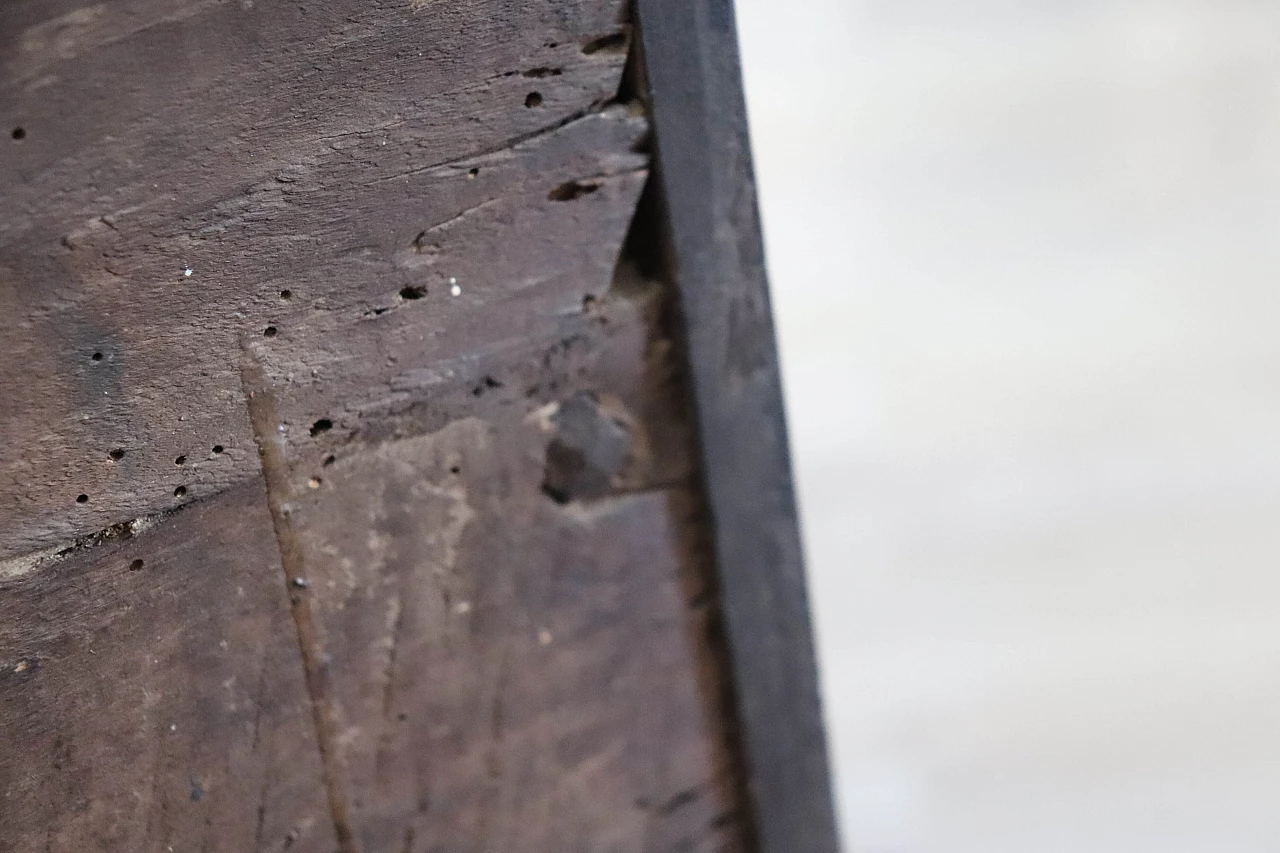 Antique solid walnut chest, 17th century 19