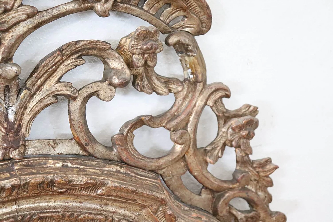 Antique carved and gilded wooden mecha mirror, Louis XVI era, 18th century 9