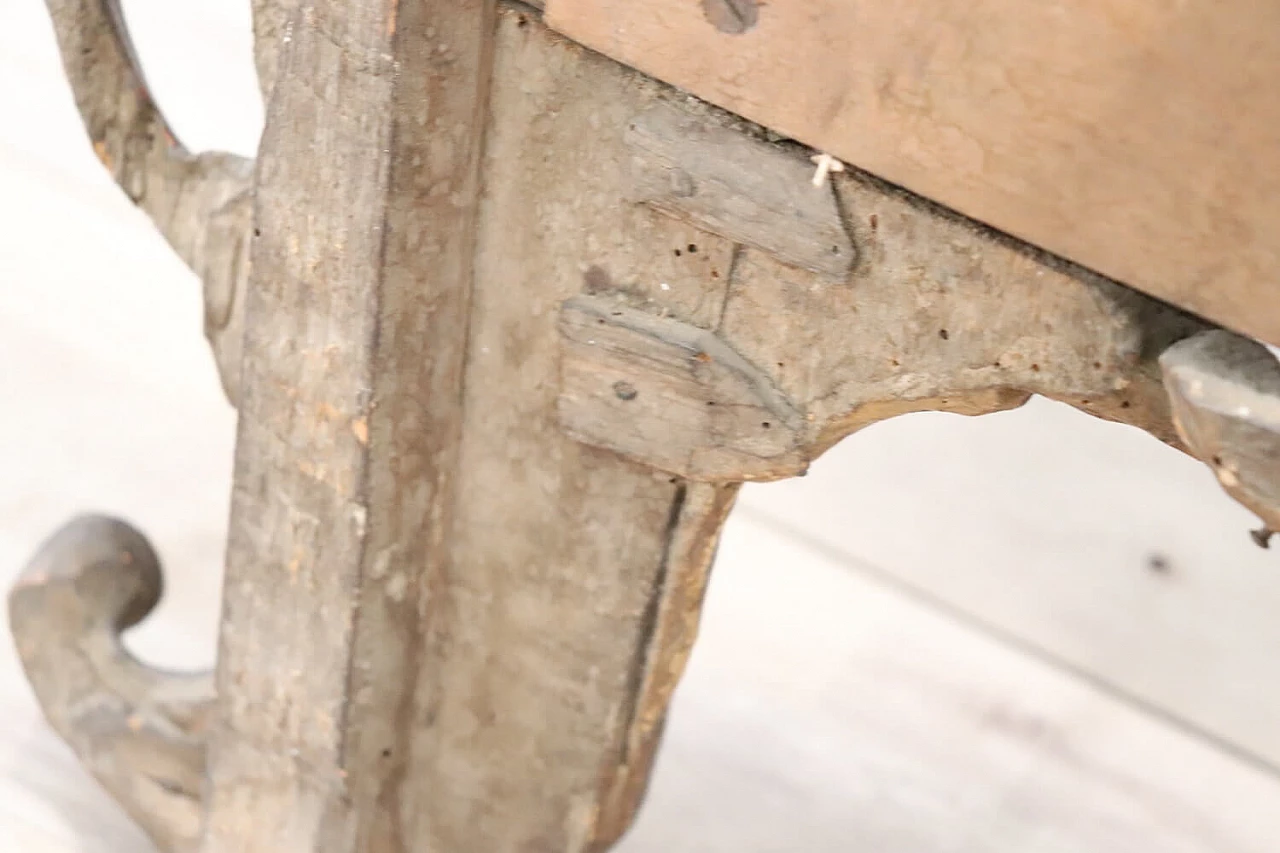 Antique carved and gilded wooden mecha mirror, Louis XVI era, 18th century 13