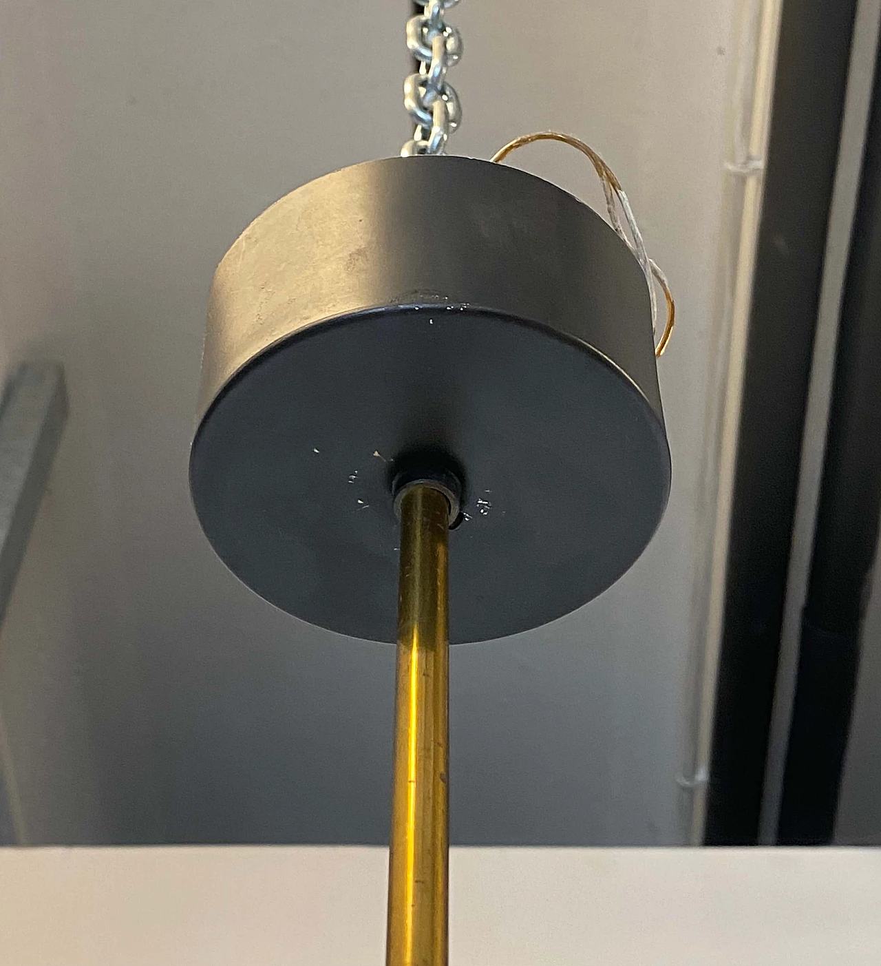 Lampadario a 3 luci in ottone do Stilnovo, anni '50 8