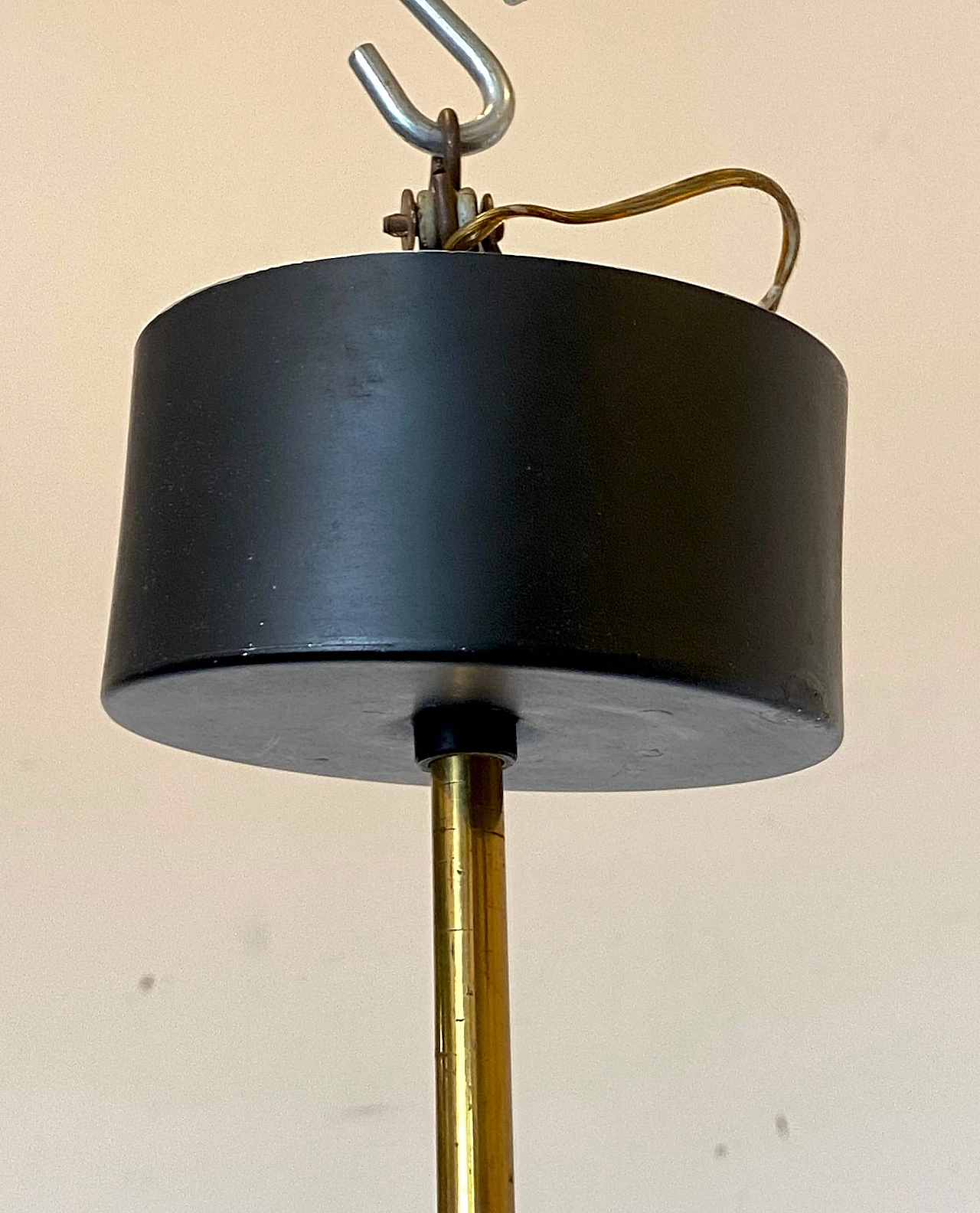 Lampadario a 3 luci in ottone do Stilnovo, anni '50 18