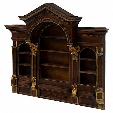 Empire-style wall-mounted bookcase cabinet, 1850s