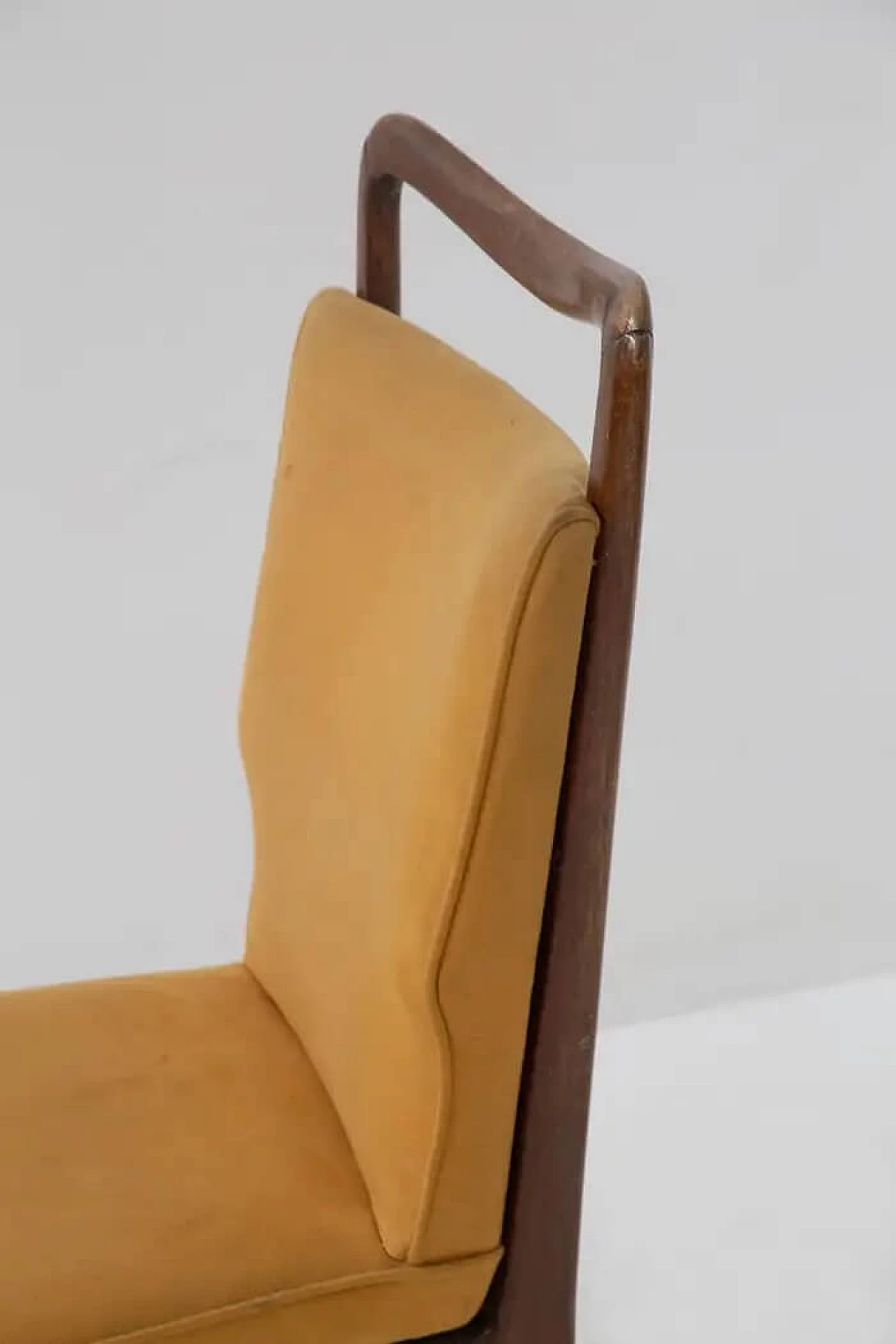 Walnut and yellow fabric chair by ISA Bergamo, 1950s 8