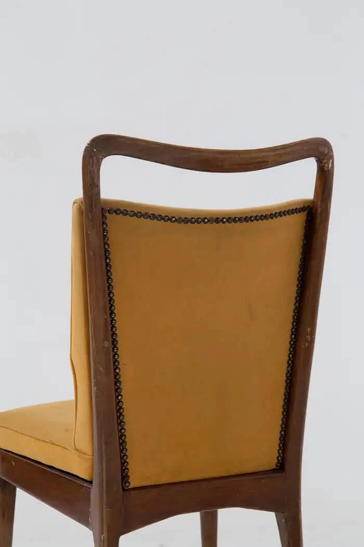 Walnut and yellow fabric chair by ISA Bergamo, 1950s 9