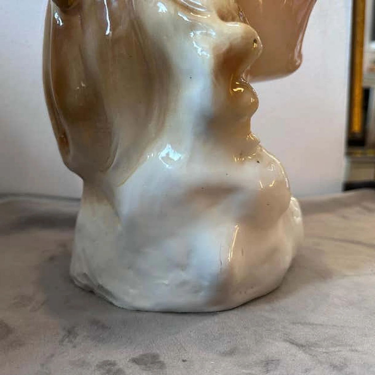 Busto in ceramica policroma raffigurante la dea bendata, anni '50 5