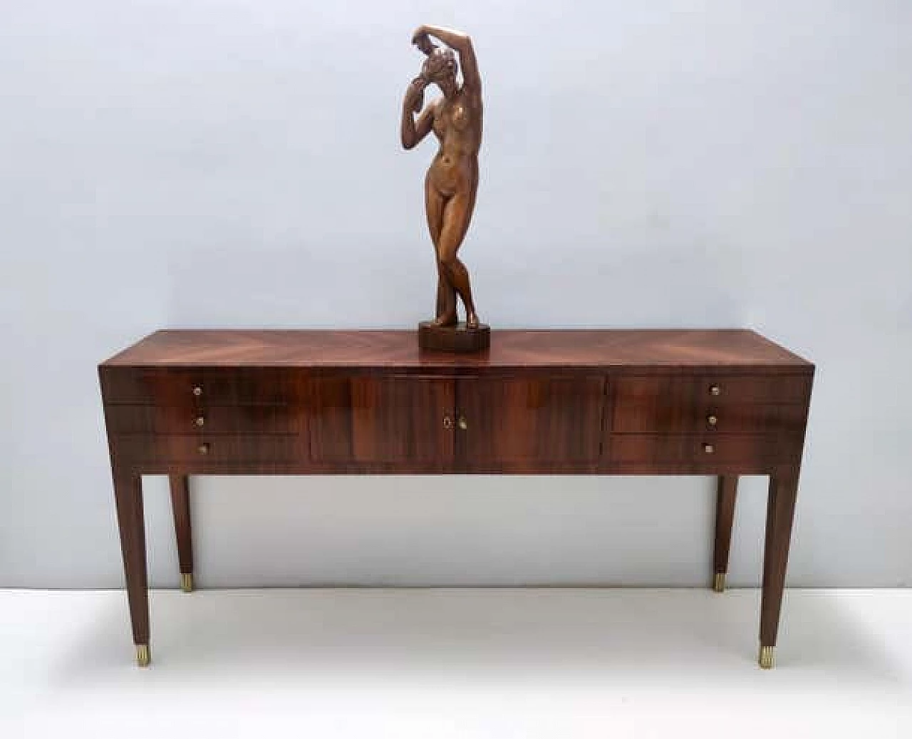 Nude sculpture of a woman in solid walnut, 1960s 1