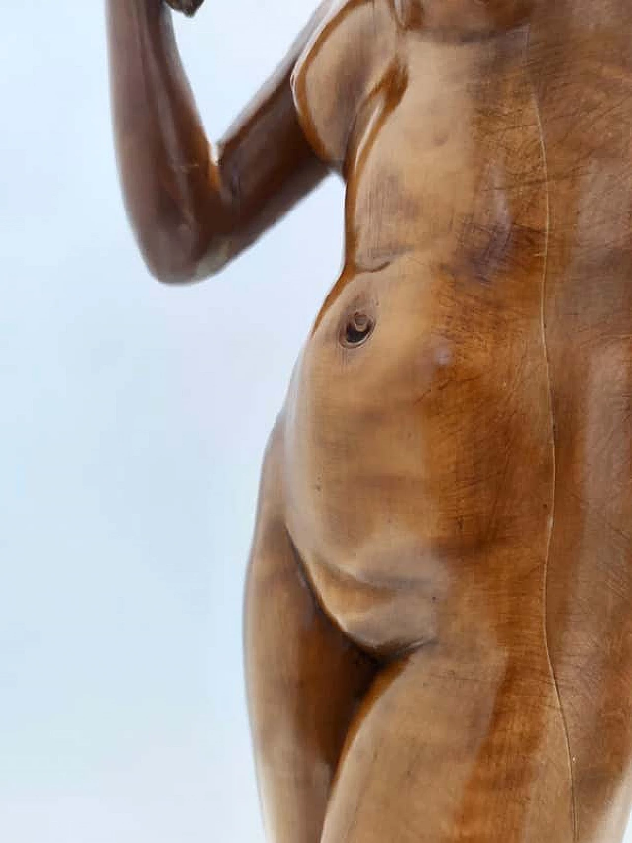 Nude sculpture of a woman in solid walnut, 1960s 7