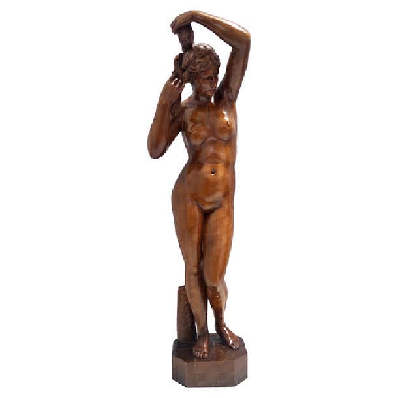 Nude sculpture of a woman in solid walnut, 1960s 15