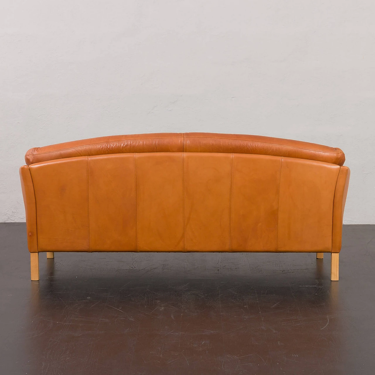 Cognac leather 535 sofa by Mogens Hansen, 1970s 11