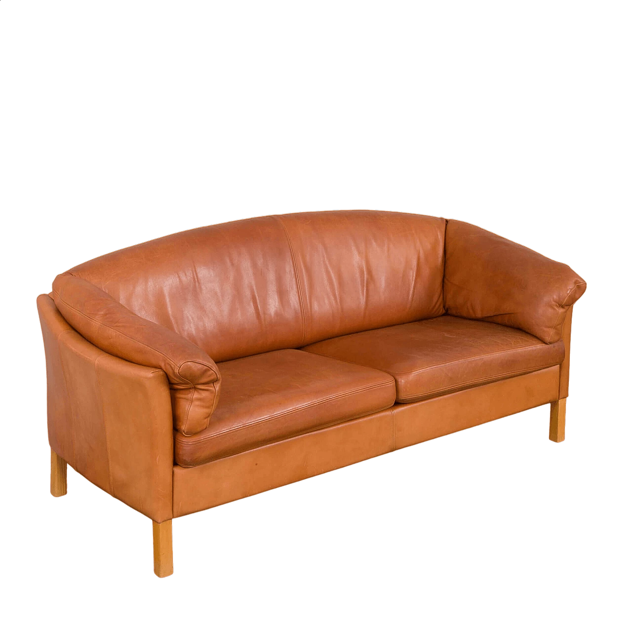 Cognac leather 535 sofa by Mogens Hansen, 1970s 18