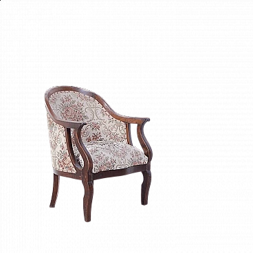 Walnut armchair in Charles X style, mid-19th century