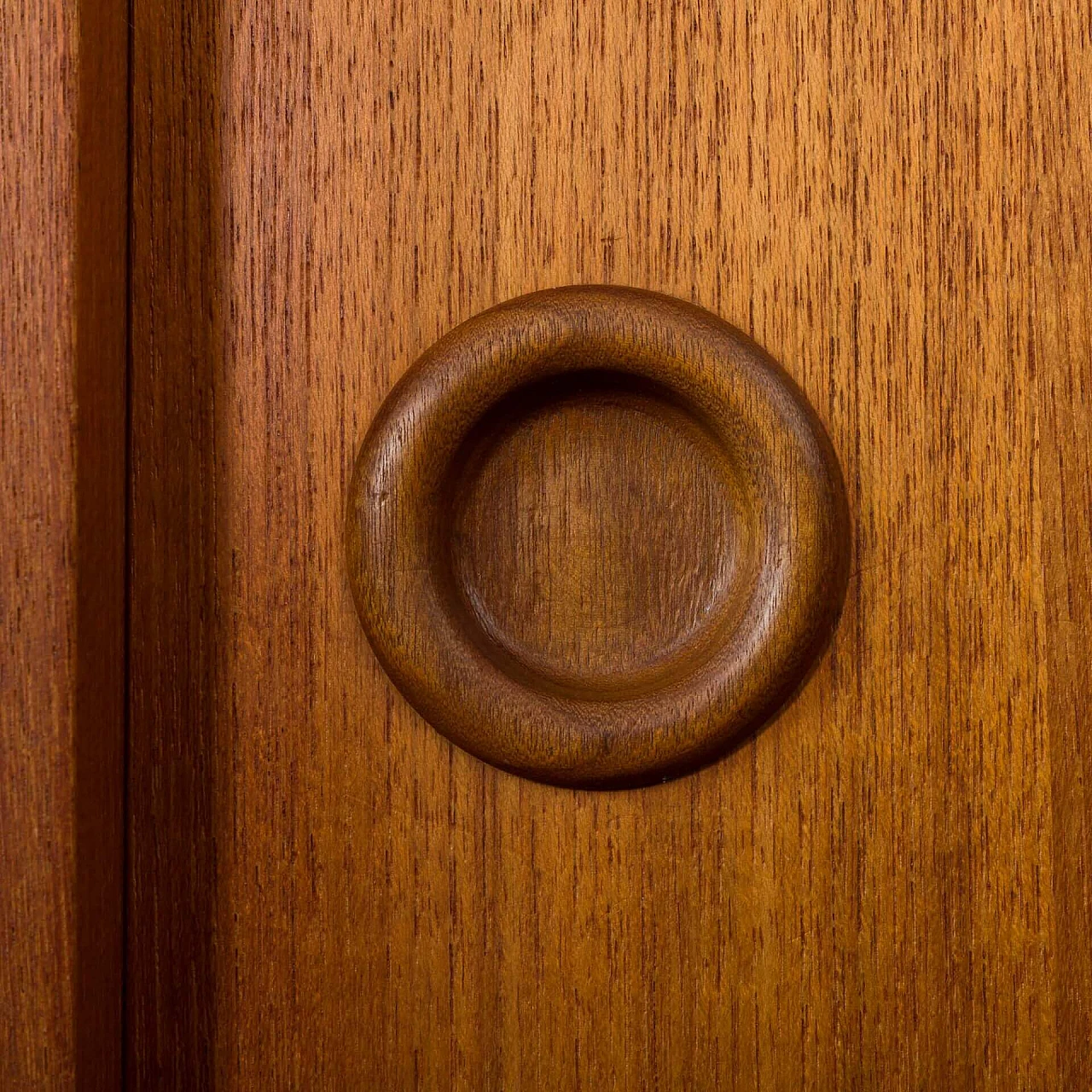 Libreria scandinava a tre campate in teak con scrivania e scaffali, anni '60 11