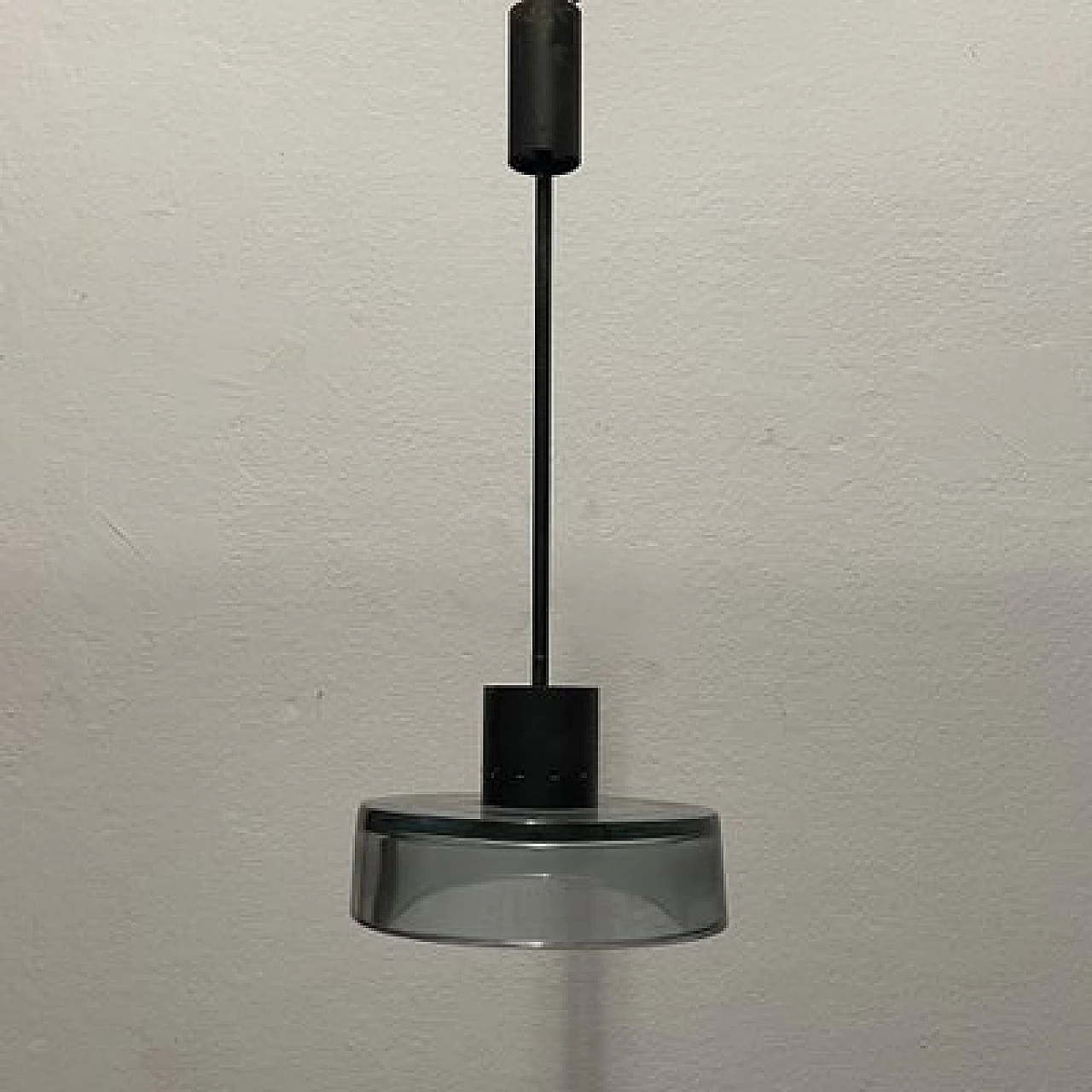Glass and metal hanging lamp by Flavio Poli for Seguso, 1960s 1