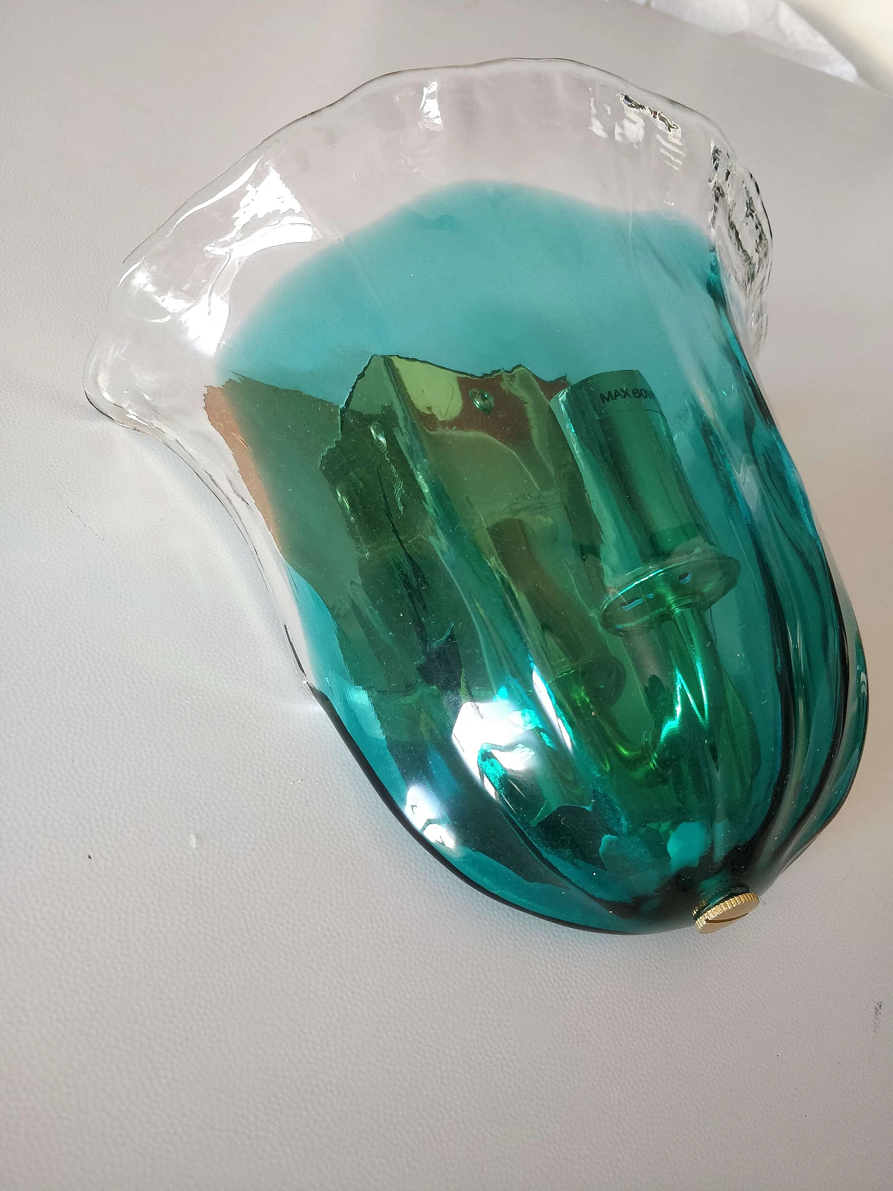 Coppia di applique in vetro di Murano verde e trasparente di La Murrina 9