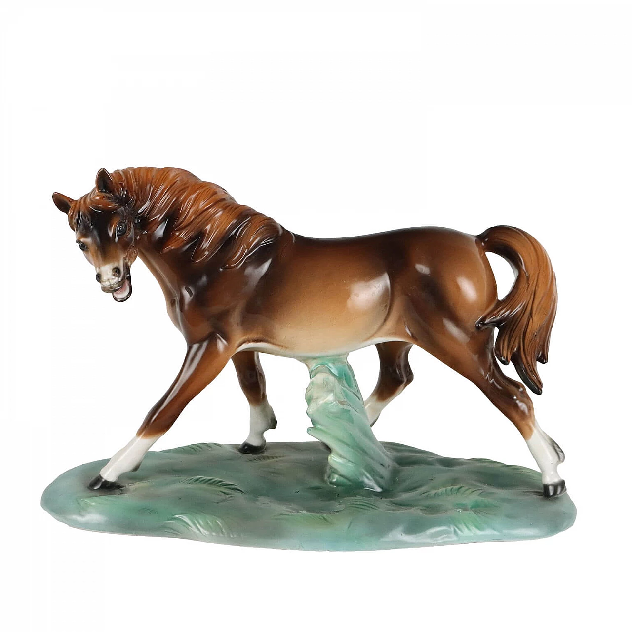 Scultura di cavallo in ceramica di Antonio Ronzan 1