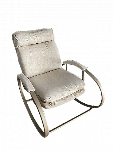Metal and fabric rocking armchair by Guido Faleschini, 1970s