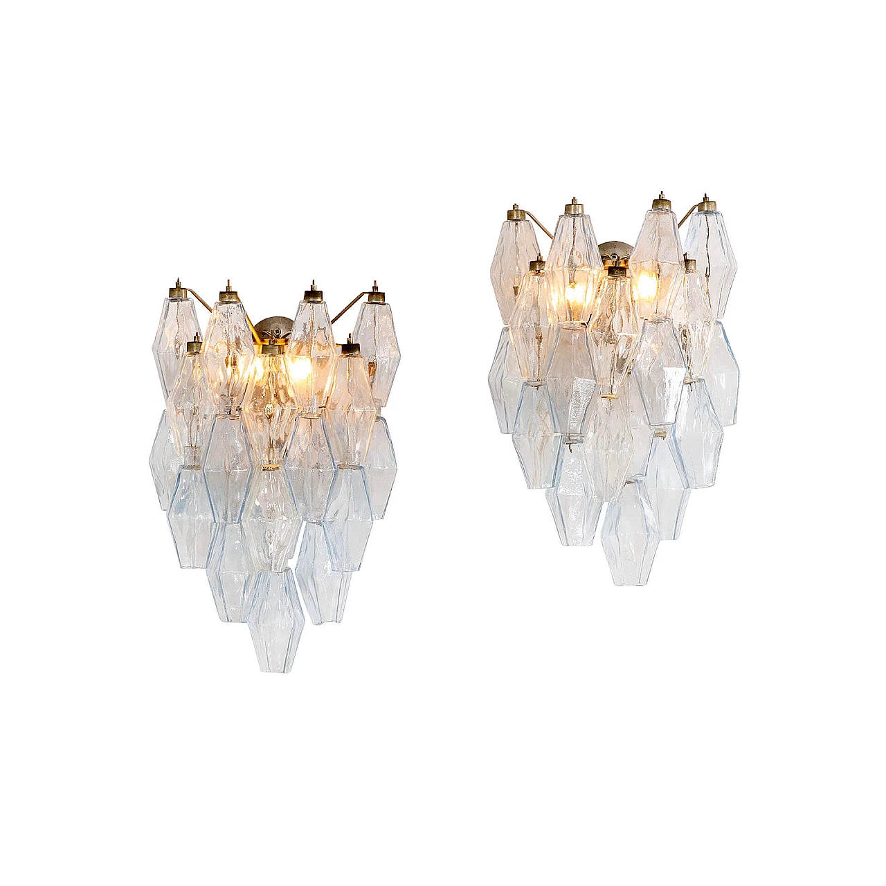 Coppia di applique Poliedri in vetro di Murano di Venini, anni '60 6