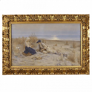 Watercolour of seascape, 1920s