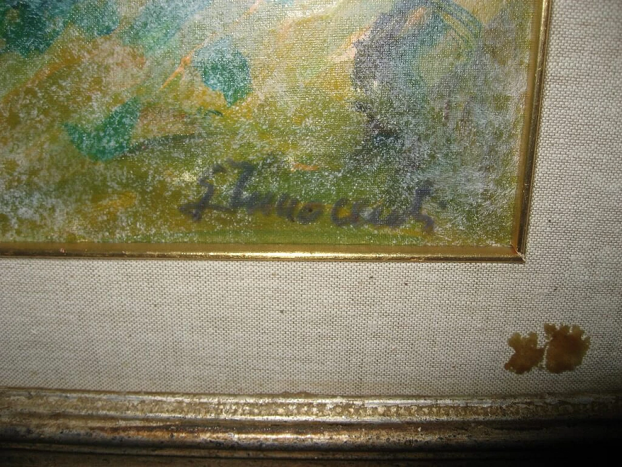 Giuseppe Innocenti, Paesaggio, dipinto a olio su cartone 3