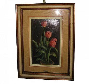 Giacomo Girmunschi, tulips, oil painting