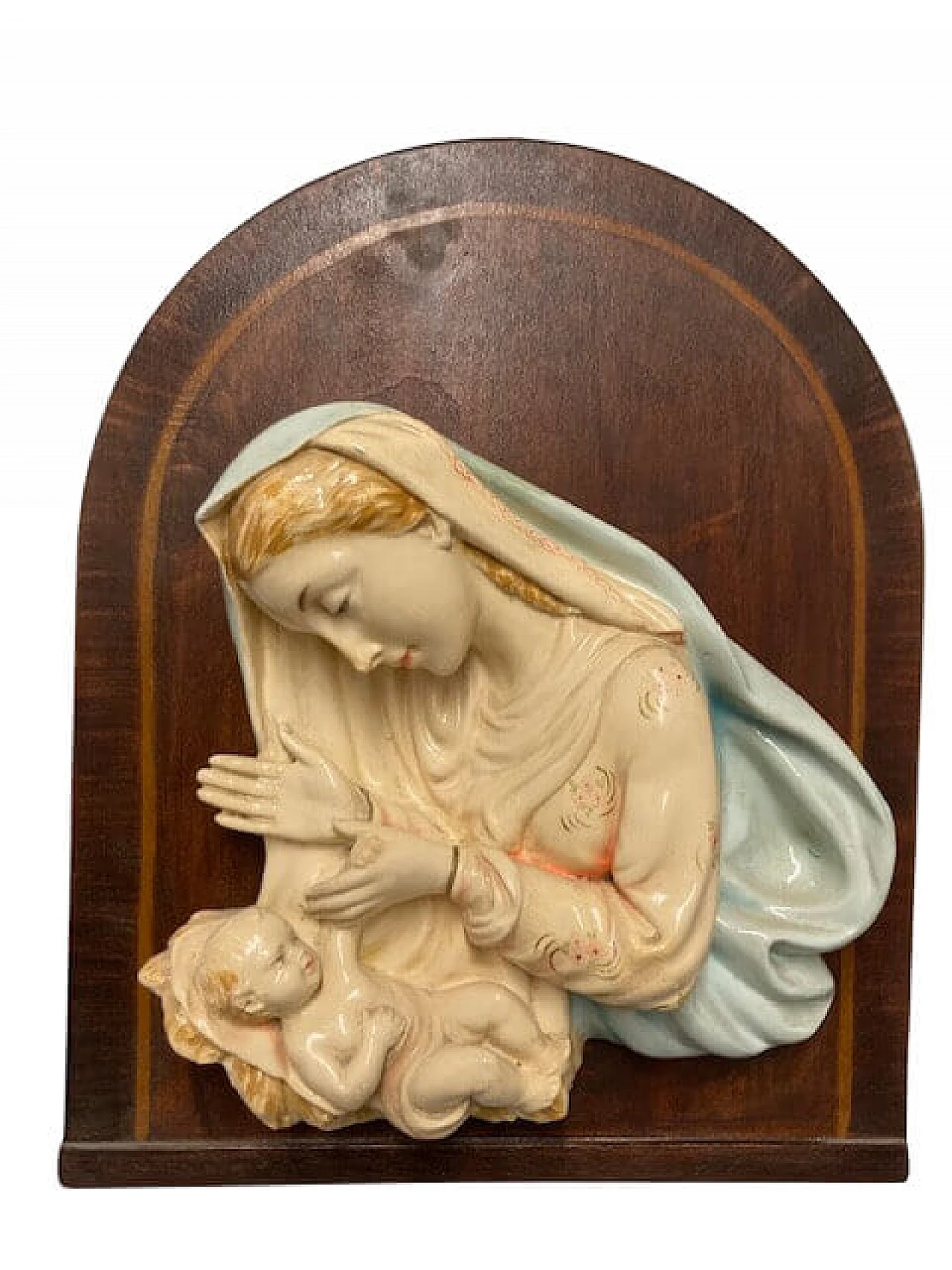 Madonna Capoletto in polychrome majolica, 1940s 10