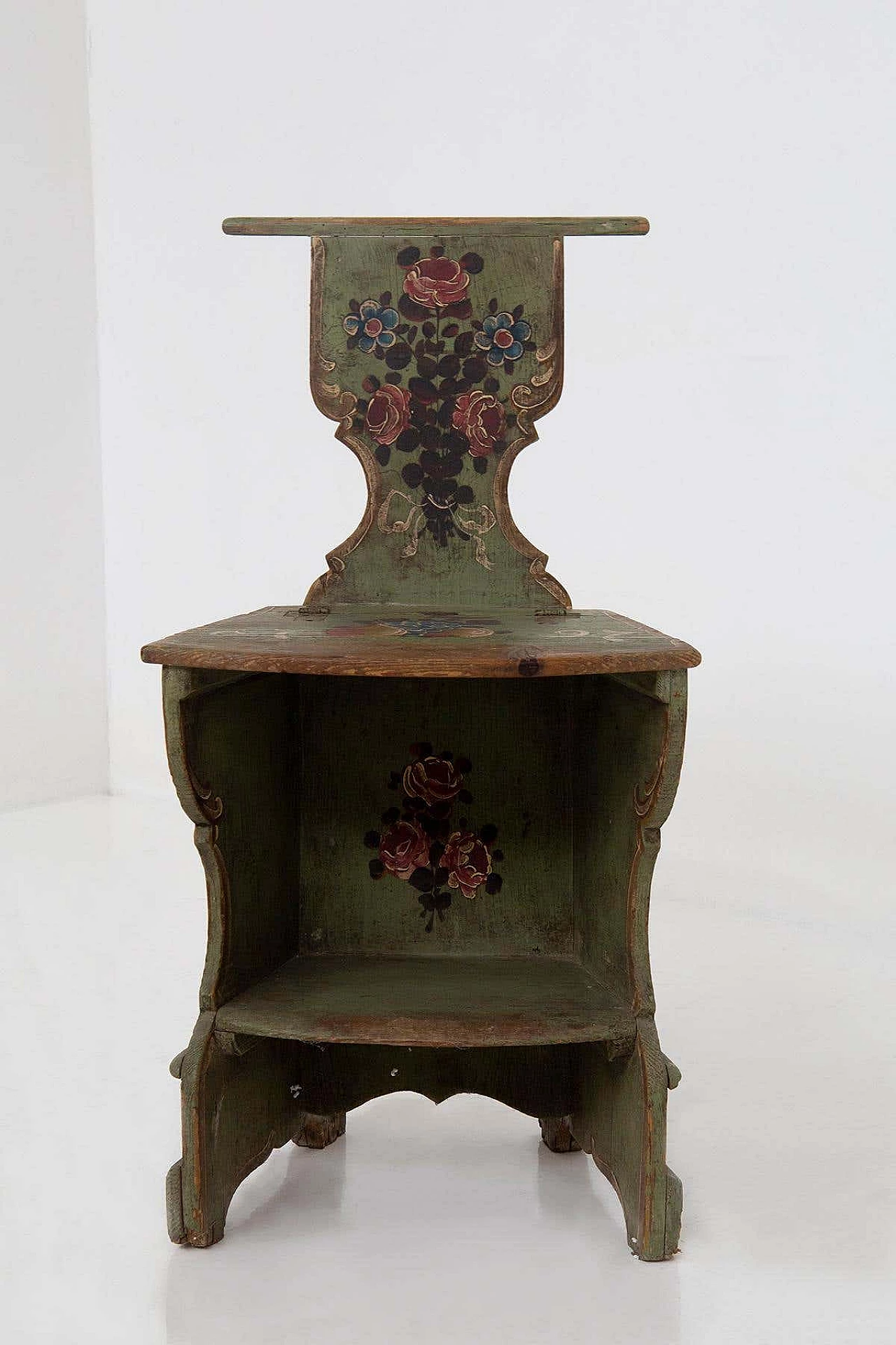 Pair of polychrome wooden chairs convertible into kneelers, 1797 6
