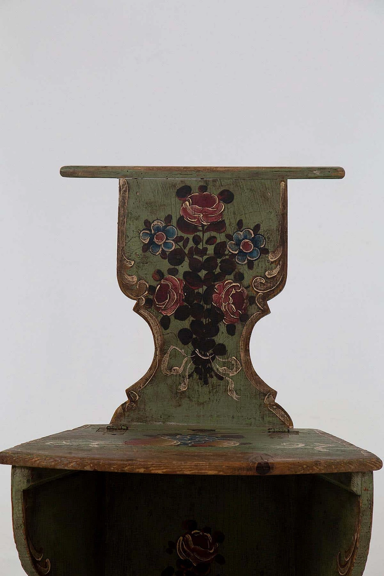 Pair of polychrome wooden chairs convertible into kneelers, 1797 10