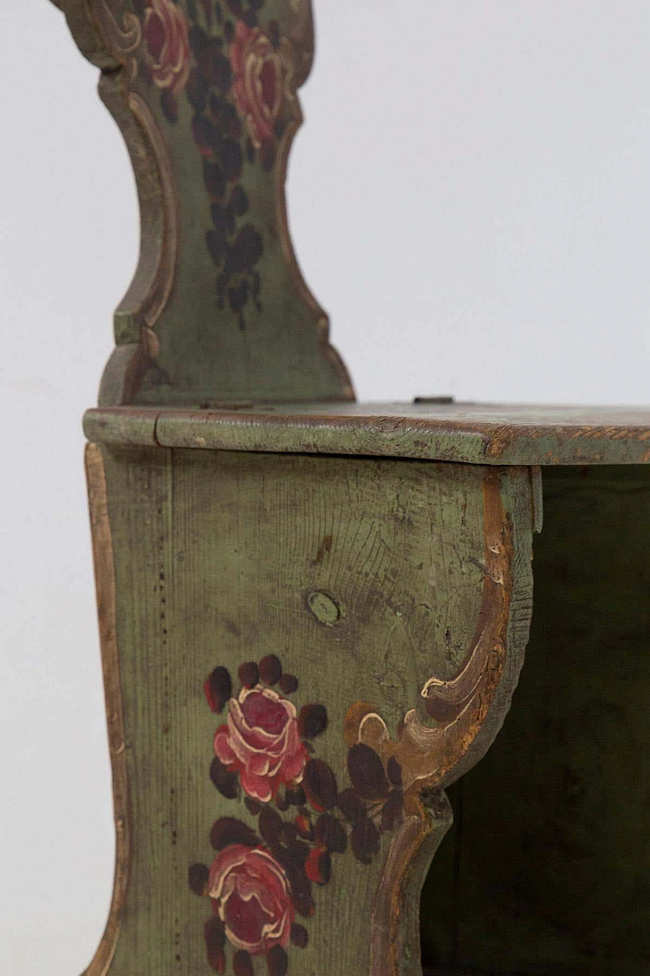 Pair of polychrome wooden chairs convertible into kneelers, 1797 13