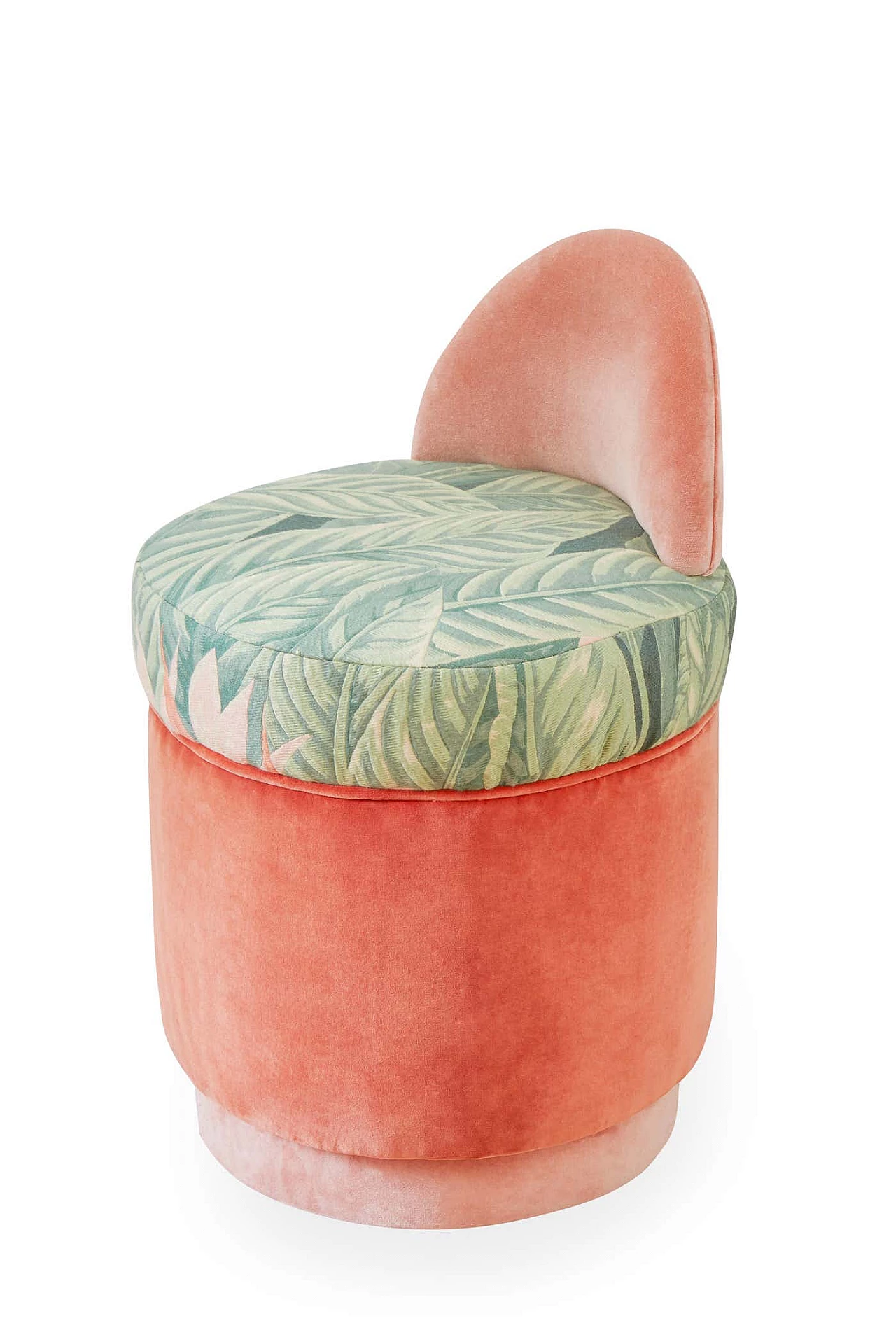 Oval bedroom vanity unit with velvet pouf, 2000s 7